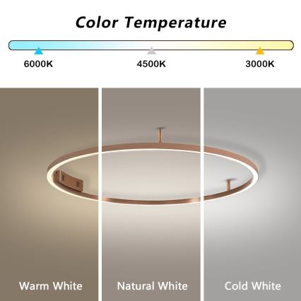 Immax NEO 07326-80C - stmievateľné LED stropné svietidlo FINO LED/55W/230V 80 cm Tuya ružové zlato + diaľkové ovládanie