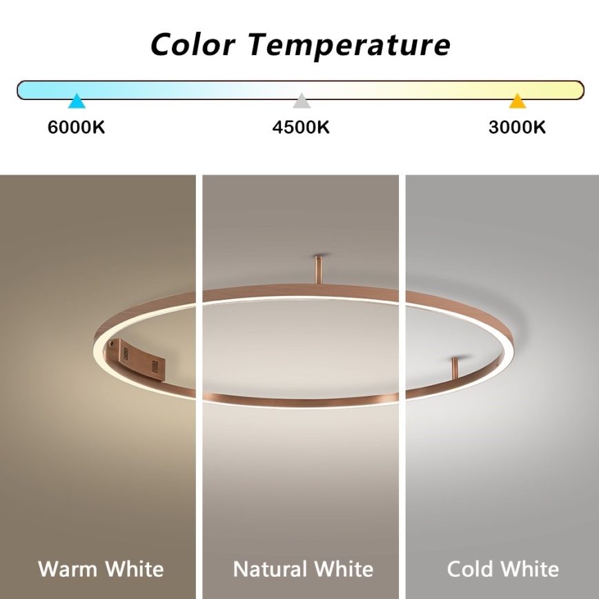 Immax NEO 07326-80C - stmievateľné LED stropné svietidlo FINO LED/55W/230V 80 cm Tuya ružové zlato + diaľkové ovládanie