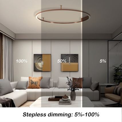 Immax NEO 07326-80C - stmievateľné LED stropné svietidlo FINO LED/55W/230V 80 cm Tuya ružové zlato + diaľkové ovládanie
