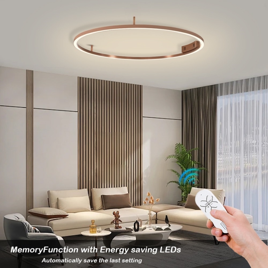 Immax NEO 07326-80C - stmievateľné LED stropné svietidlo FINO LED/55W/230V 80 cm Tuya ružové zlato + diaľkové ovládanie