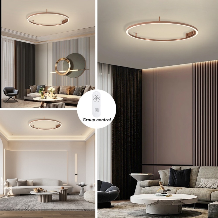 Immax NEO 07326-80C - stmievateľné LED stropné svietidlo FINO LED/55W/230V 80 cm Tuya ružové zlato + diaľkové ovládanie