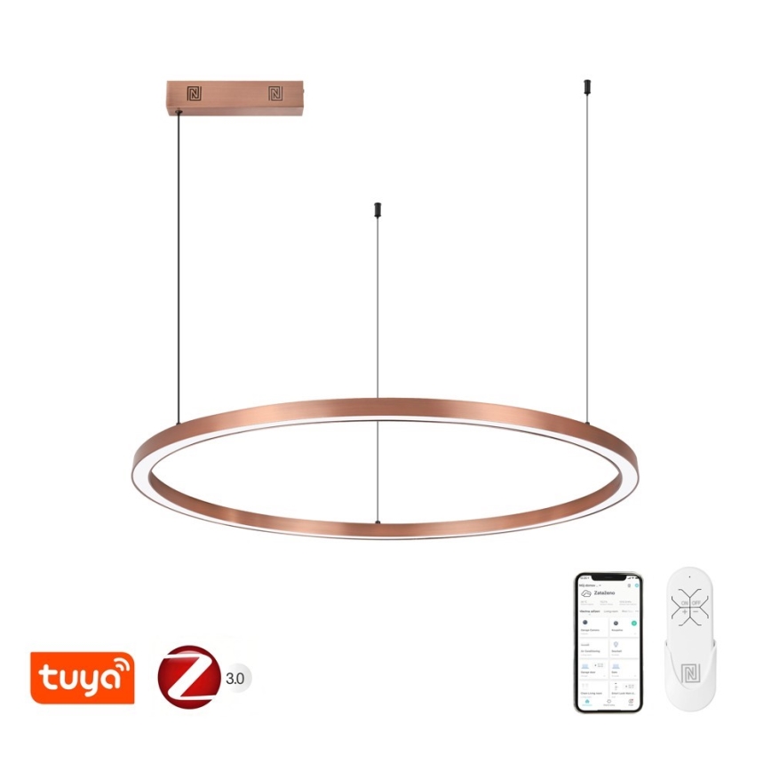 Immax NEO 07327L - Stmievateľný LED luster na lanku FINO LED/55W/230V 80 cm Tuya ružové zlato + diaľkové ovládanie