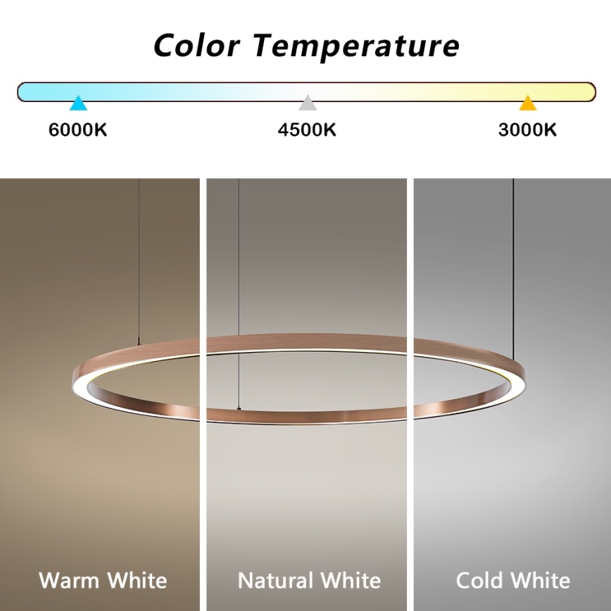 Immax NEO 07327L - Stmievateľný LED luster na lanku FINO LED/55W/230V 80 cm Tuya ružové zlato + diaľkové ovládanie