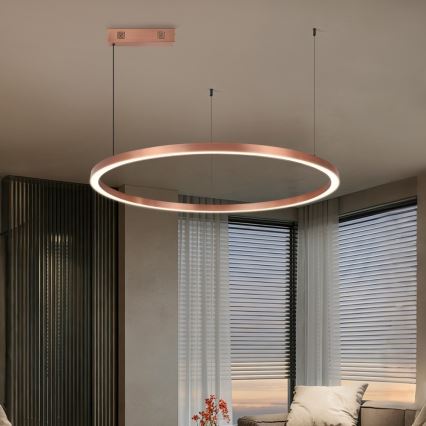 Immax NEO 07327L - Stmievateľný LED luster na lanku FINO LED/55W/230V 80 cm Tuya ružové zlato + diaľkové ovládanie