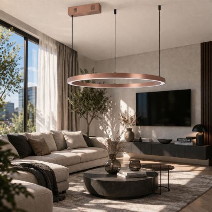 Immax NEO 07327L - Stmievateľný LED luster na lanku FINO LED/55W/230V 80 cm Tuya ružové zlato + diaľkové ovládanie