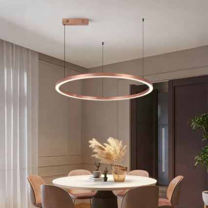 Immax NEO 07327L - Stmievateľný LED luster na lanku FINO LED/55W/230V 80 cm Tuya ružové zlato + diaľkové ovládanie