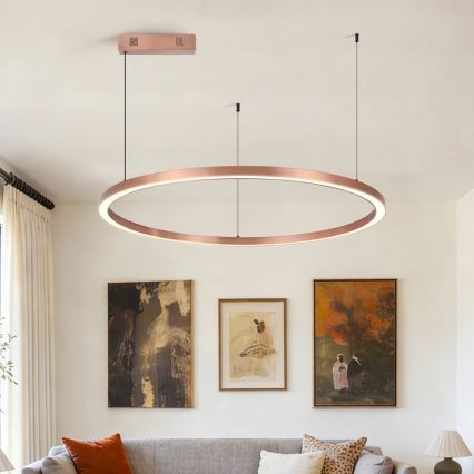 Immax NEO 07327L - Stmievateľný LED luster na lanku FINO LED/55W/230V 80 cm Tuya ružové zlato + diaľkové ovládanie