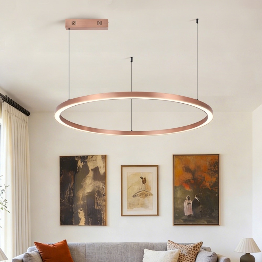 Immax NEO 07327L - Stmievateľný LED luster na lanku FINO LED/55W/230V 80 cm Tuya ružové zlato + diaľkové ovládanie