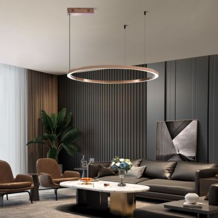 Immax NEO 07327L - Stmievateľný LED luster na lanku FINO LED/55W/230V 80 cm Tuya ružové zlato + diaľkové ovládanie