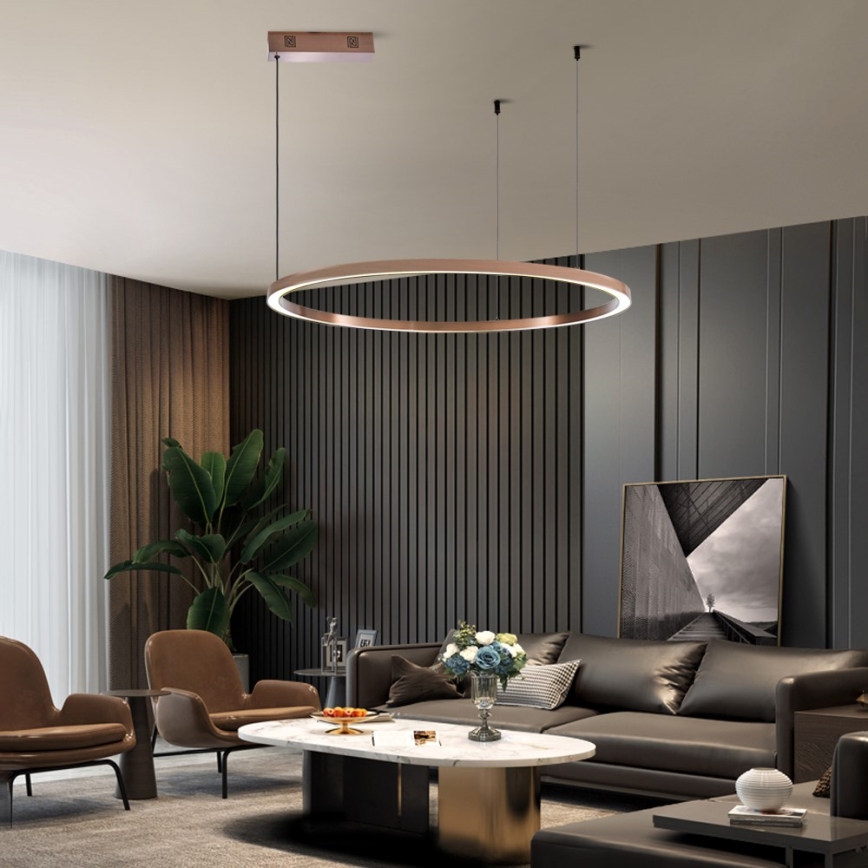 Immax NEO 07327L - Stmievateľný LED luster na lanku FINO LED/55W/230V 80 cm Tuya ružové zlato + diaľkové ovládanie