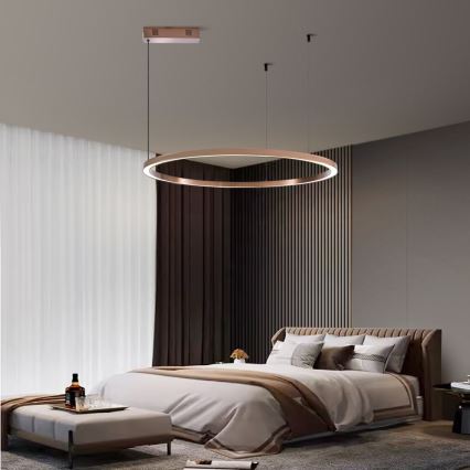 Immax NEO 07327L - Stmievateľný LED luster na lanku FINO LED/55W/230V 80 cm Tuya ružové zlato + diaľkové ovládanie