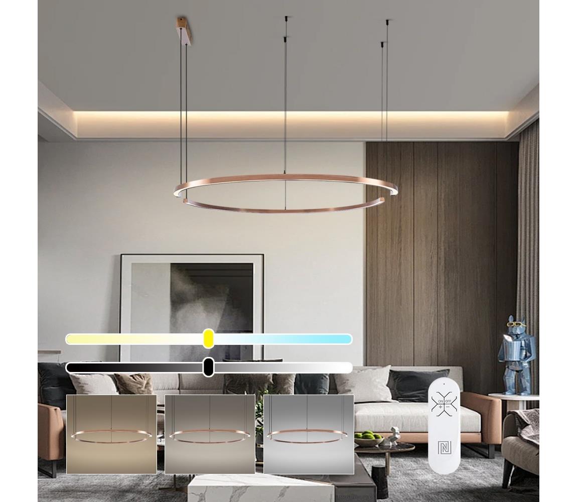 NEO 07328L - LED stmievateľný luster na lanku FINO 72W/230V 120 cm ružové zlato Tuya+DO 07328L