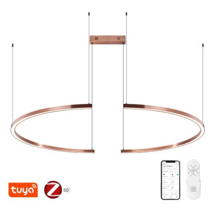 Immax NEO 07328L - stmievateľný LED luster na lane FINO LED/72W/230V 120 cm Tuya ružové zlato + diaľkové ovládanie