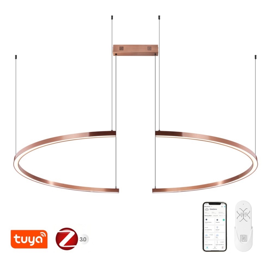 Immax NEO 07328L - stmievateľný LED luster na lane FINO LED/72W/230V 120 cm Tuya ružové zlato + diaľkové ovládanie