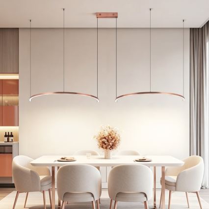 Immax NEO 07328L - stmievateľný LED luster na lane FINO LED/72W/230V 120 cm Tuya ružové zlato + diaľkové ovládanie