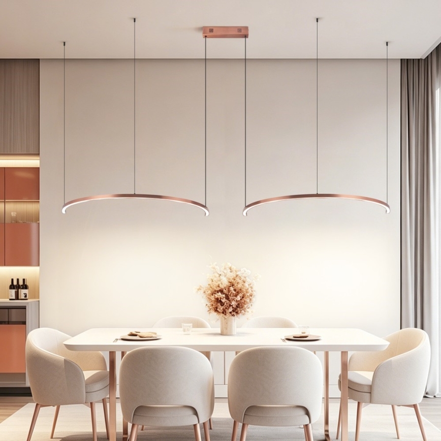 Immax NEO 07328L - stmievateľný LED luster na lane FINO LED/72W/230V 120 cm Tuya ružové zlato + diaľkové ovládanie