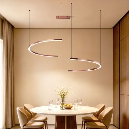 Immax NEO 07328L - stmievateľný LED luster na lane FINO LED/72W/230V 120 cm Tuya ružové zlato + diaľkové ovládanie