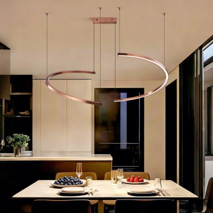 Immax NEO 07328L - stmievateľný LED luster na lane FINO LED/72W/230V 120 cm Tuya ružové zlato + diaľkové ovládanie