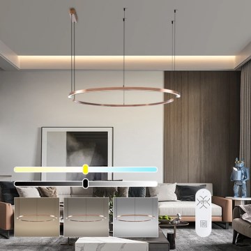 Immax NEO 07328L - stmievateľný LED luster na lane FINO LED/72W/230V 120 cm Tuya ružové zlato + diaľkové ovládanie