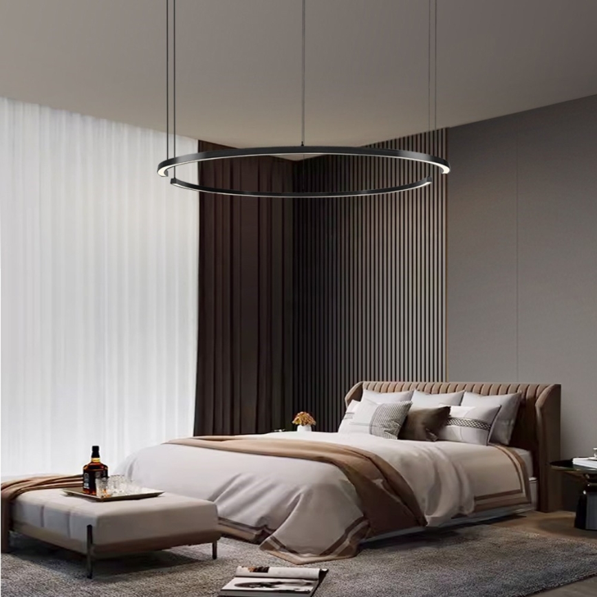 Immax NEO 07329L - LED stmievateľný luster na lanku FINO LED/72W/230V 120 cm čierna Tuya + diaľkové ovládanie