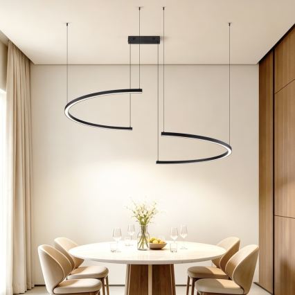 Immax NEO 07329L - LED stmievateľný luster na lane FINO LED/72W/230V 120 cm Tuya čierna + diaľkové ovládanie