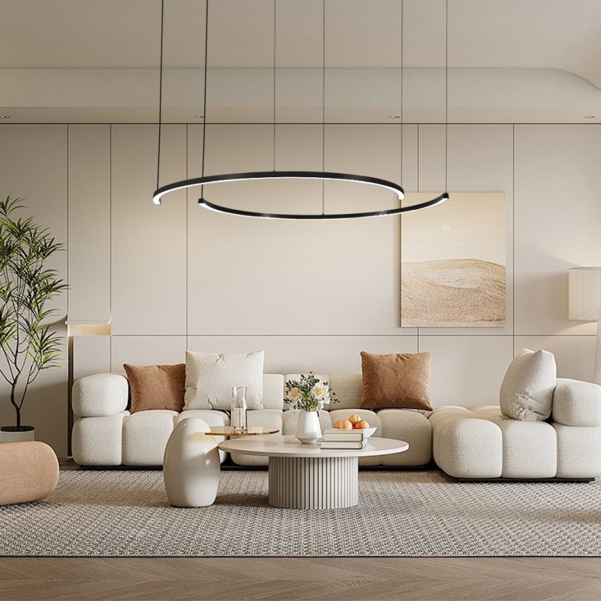 Immax NEO 07329L - LED stmievateľný luster na lane FINO LED/72W/230V 120 cm Tuya čierna + diaľkové ovládanie