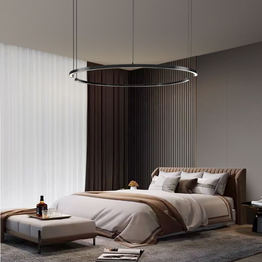 Immax NEO 07329L - LED stmievateľný luster na lane FINO LED/72W/230V 120 cm Tuya čierna + diaľkové ovládanie