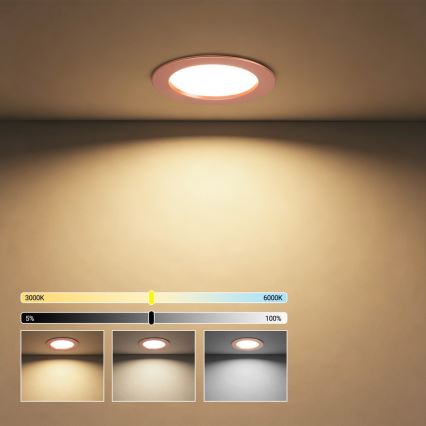 Immax NEO 07330L - stlmiteľné LED podhľadové svietidlo DOWN LED/12W/230V Wi-Fi Tuya pr. 12 cm ružové zlato