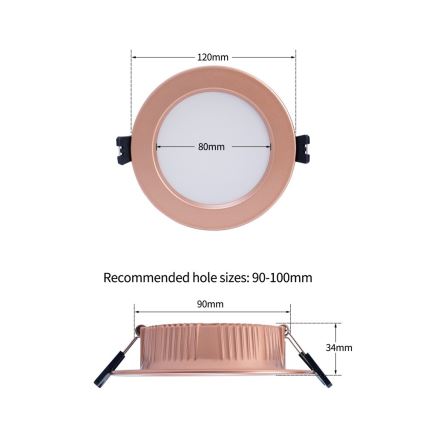 Immax NEO 07330L - stlmiteľné LED podhľadové svietidlo DOWN LED/12W/230V Wi-Fi Tuya pr. 12 cm ružové zlato