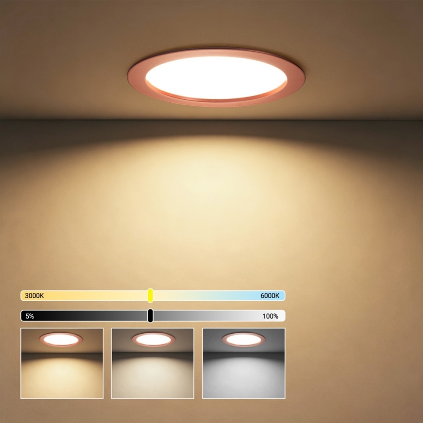 Immax NEO 07331L - LED stmievateľné podhľadové svietidlo DOWN LED/36W/230V Wi-Fi Tuya Ø 23 cm ružovo-zlaté