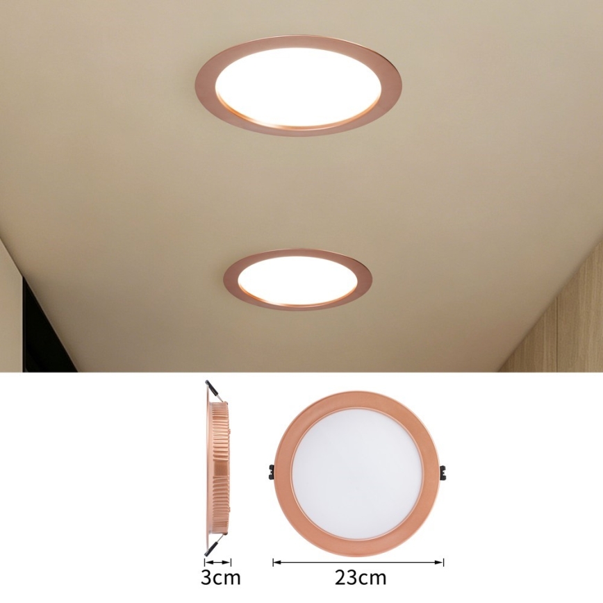 Immax NEO 07331L - LED stmievateľné podhľadové svietidlo DOWN LED/36W/230V Wi-Fi Tuya Ø 23 cm ružovo-zlaté