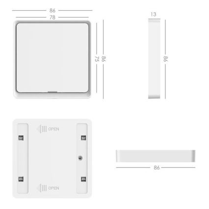 Immax NEO 07506C - SADA 3x Vypínač 1-tlačidlový SMART 3xCR2430 Zigbee 3.0 Tuya