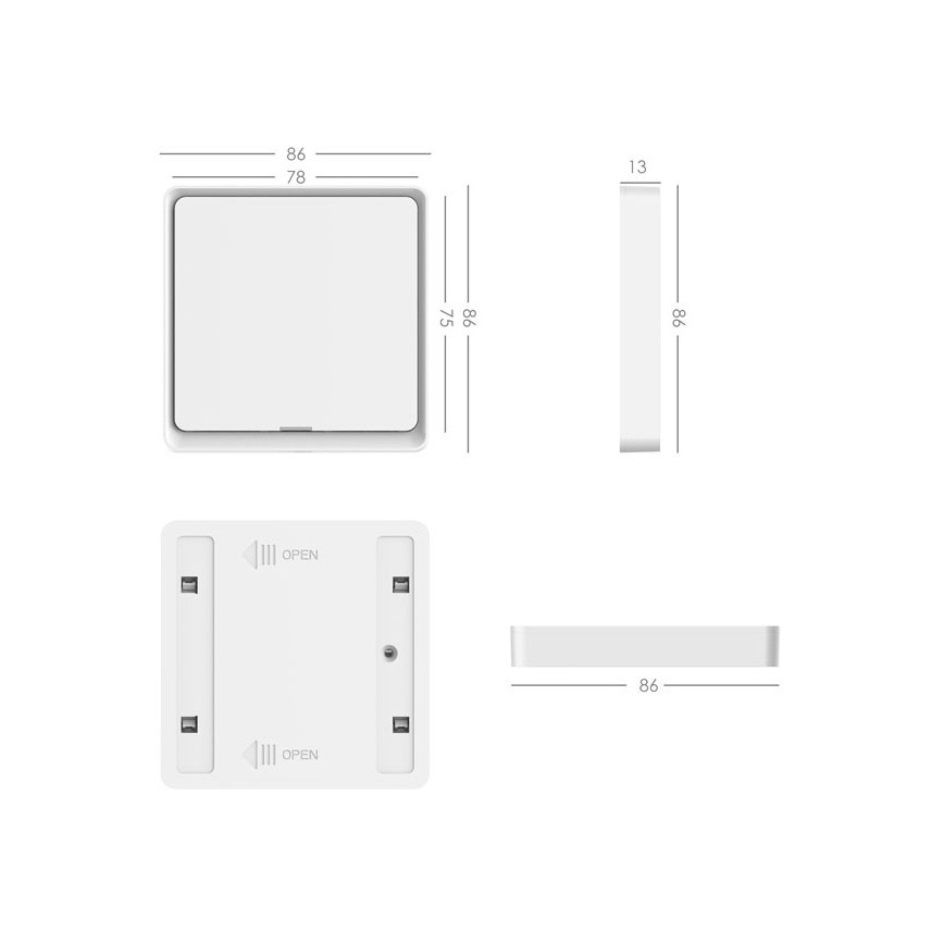 Immax NEO 07506C - SADA 3x Vypínač 1-tlačidlový SMART 3xCR2430 Zigbee 3.0 Tuya