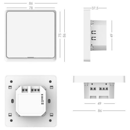 Immax NEO 07512L - Vypínač 1-tlačidlový SMART 230V Wi-Fi Tuya