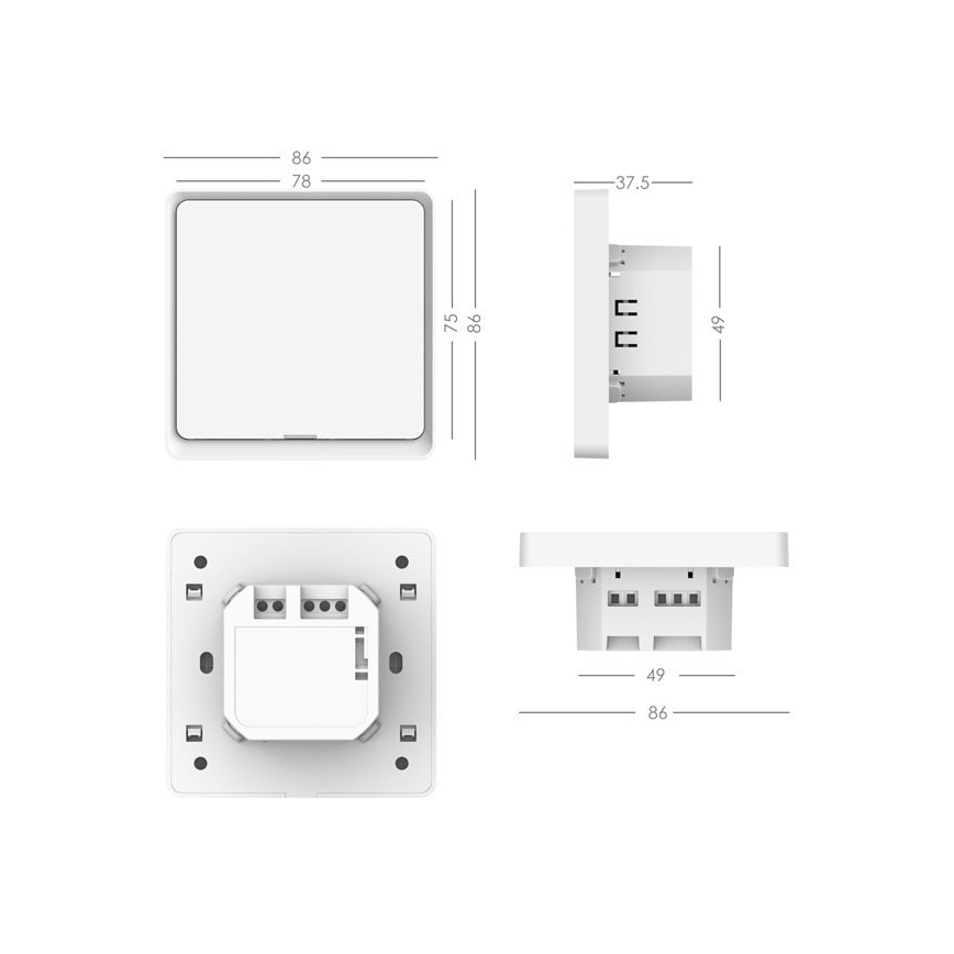 Immax NEO 07512L - Vypínač 1-tlačidlový SMART 230V Wi-Fi Tuya