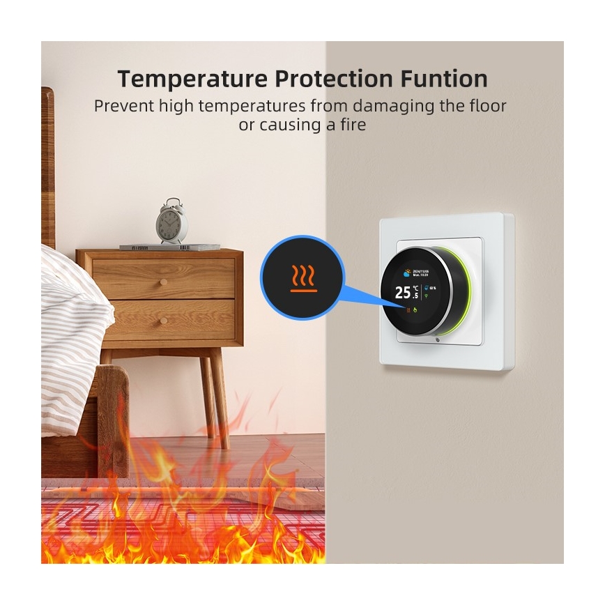 Immax NEO 07534L - Termostat pre podlahové kúrenie SMART 230V/3A Wi-Fi Tuya