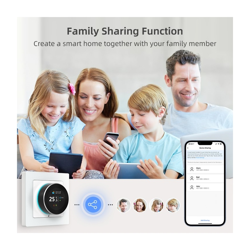 Immax NEO 07534L - Termostat pre podlahové kúrenie SMART 230V/3A Wi-Fi Tuya