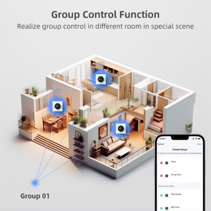 Immax NEO 07535L - Termostat pre elektrické podlahové kúrenie SMART 230V/16A Wi-Fi Tuya