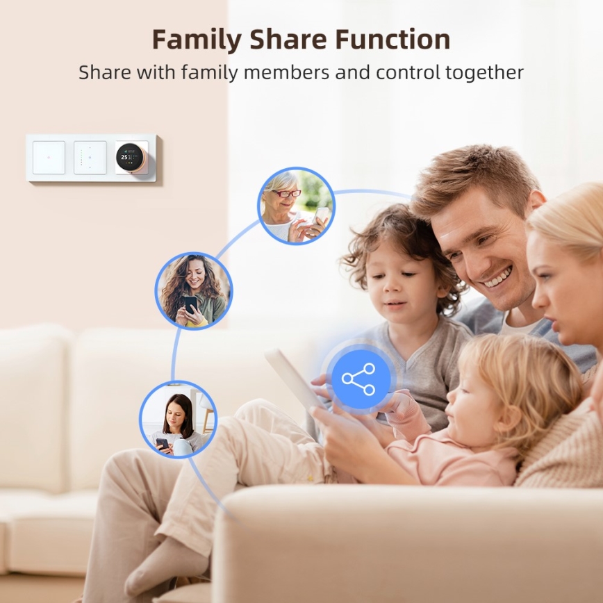 Immax NEO 07539L - 2-tlačidlový SMART vypínač 230V Wi-Fi Tuya