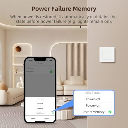 Immax NEO 07539L - 2-tlačidlový SMART vypínač 230V Wi-Fi Tuya