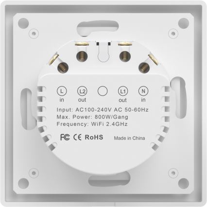 Immax NEO 07550L - Inteligentný dvojtlačidlový vypínač 230 V Tuya