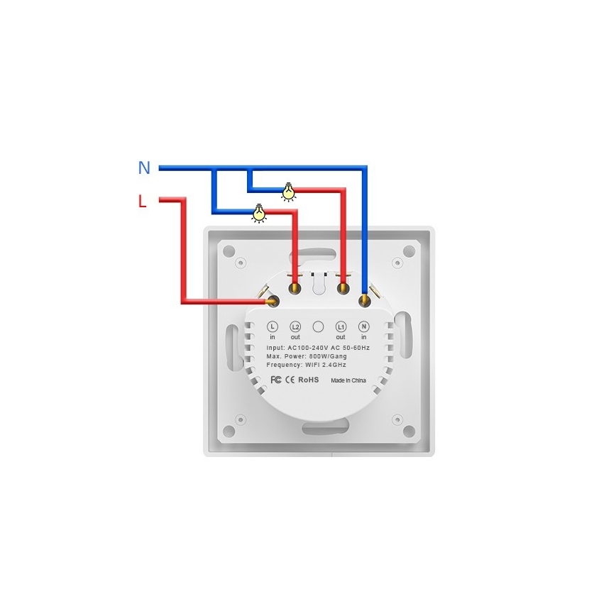 Immax NEO 07550L - Inteligentný dvojtlačidlový vypínač 230 V Tuya
