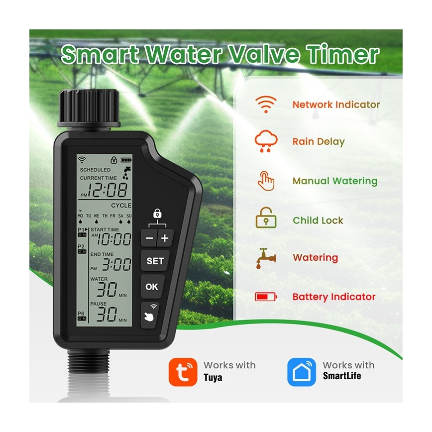 Immax NEO 07556L - Ventil na zavlažovanie 4xAA IP65 Wi-Fi Tuya