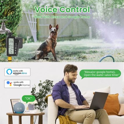 Immax NEO 07556L - Ventil na zavlažovanie 4xAA IP65 Wi-Fi Tuya