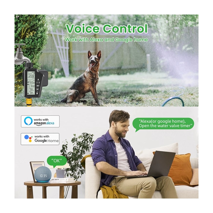 Immax NEO 07556L - Závlahový ventil 4xAA IP65 Wi-Fi Tuya
