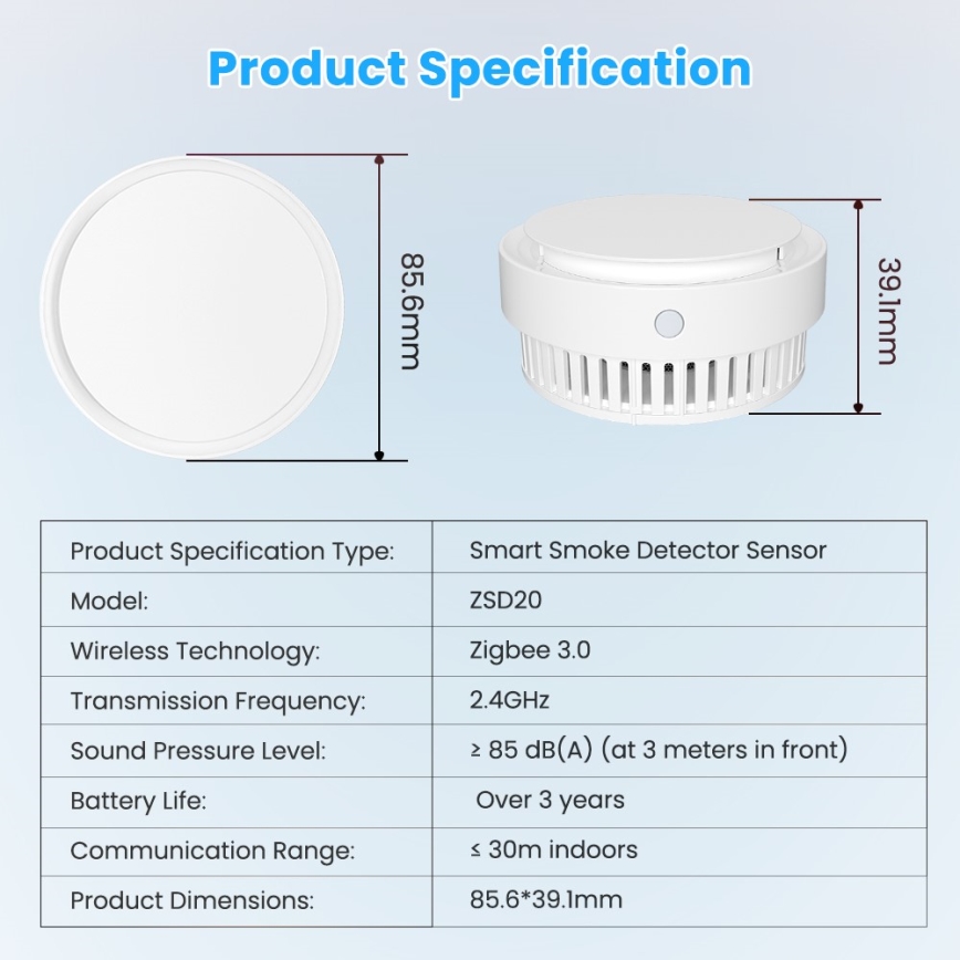 Immax NEO 07558L - Dymový detektor 1xCR123A Tuya