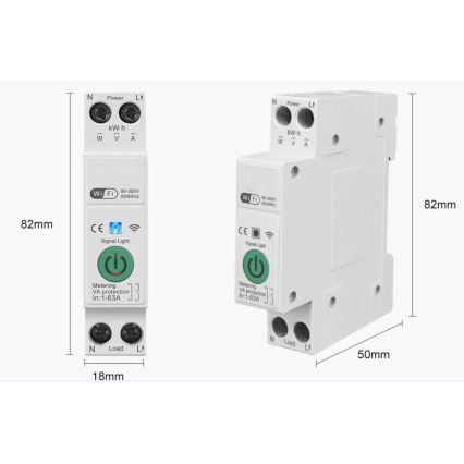 Immax NEO 07574L - Inteligentný istič 1-fázový 1-63A Wi-Fi Tuya