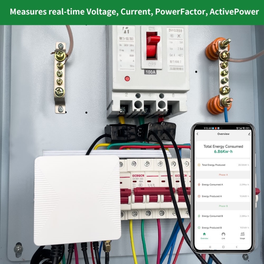 Immax NEO 07581L -Inteligentný trojfázový merač spotreby elektrickej energie Wi-Fi Tuya