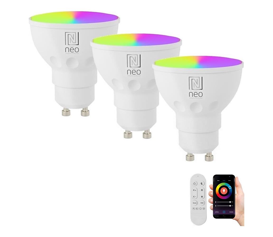 NEO 07724CDO-SADA 3xLED RGB stmievateľná žiarovka GU10/4,8W/230V Wi-Fi Tuya+diaľkové ovládanie 07724CDO