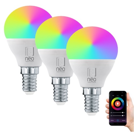 Immax NEO 07745C - SADA 3x LED RGB+CCT Stmievateľná žiarovka E14/6W/230V 2700-6500K Wi-Fi Tuya